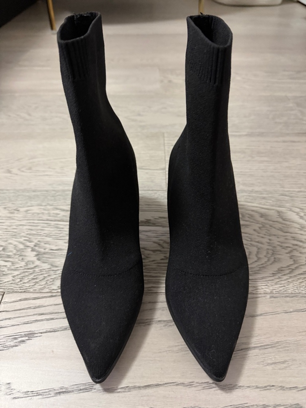 Aldo Black Pointed Stretch Sock Booties